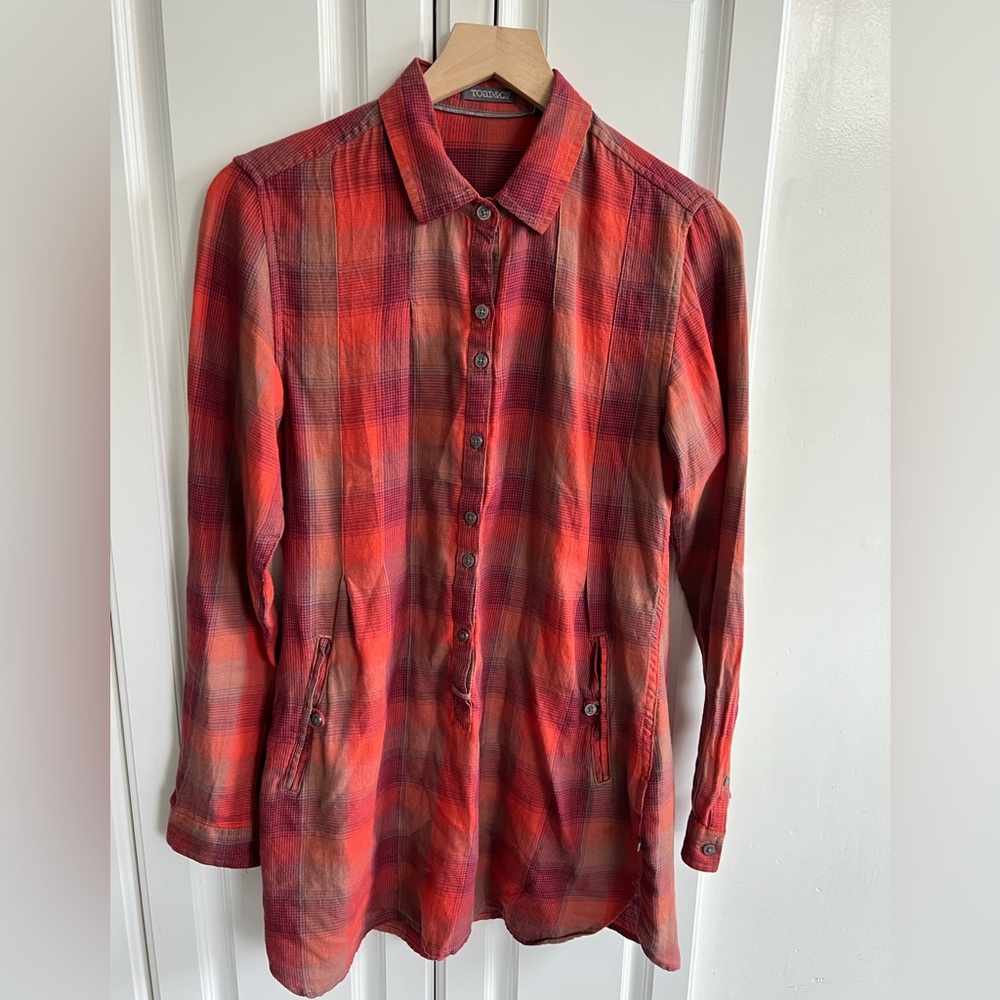 Toad&CO plaid tunic/dress Small